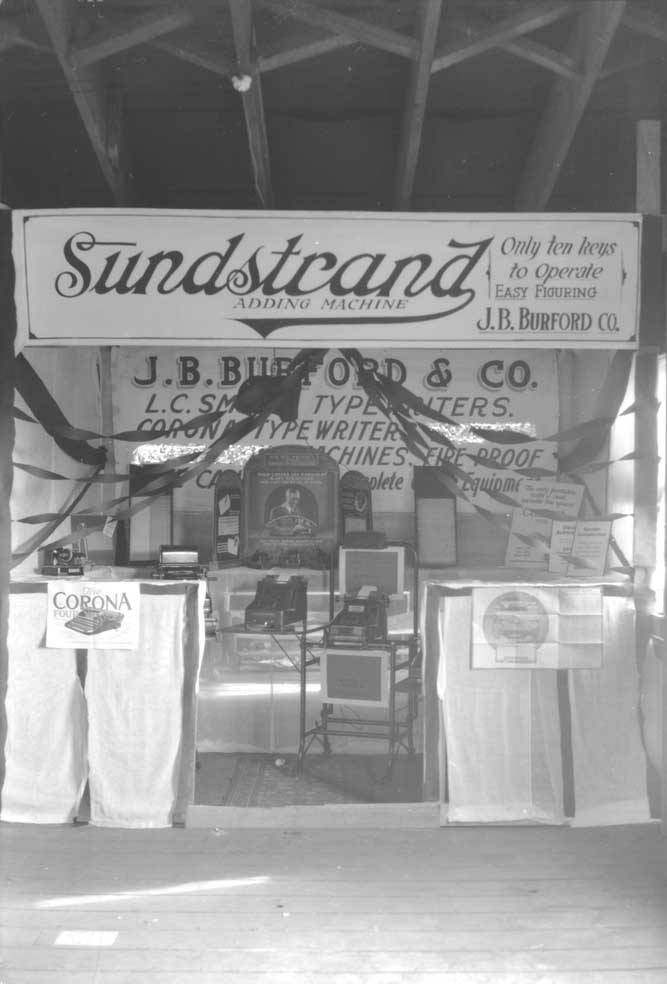 Sunstrand Adding Machine - Sunstrand Booth Period Photo (source vilda.alaska.edu)